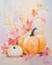 Coral and Cream Pumpkins- Giclee Fine Art Print on Heavy Fine Art Paper - Original Art by Tiffany Bohrer, Tipsy product 1